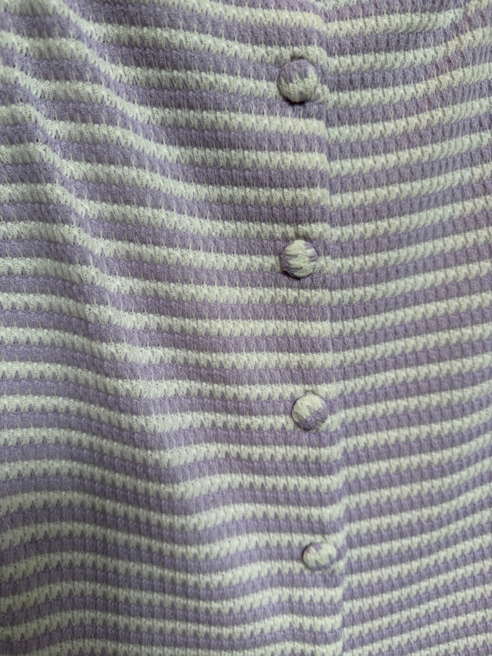 Striped Button-Front Knit Tank Top - Lavender/White - Picture 2 of 4